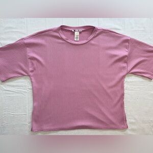 Lalavon Short Sleeve Ribbed Top